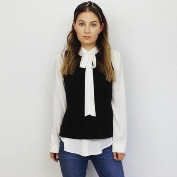 Madewell Tops - FINAL SALE Madewell Black Peplum Tank Top